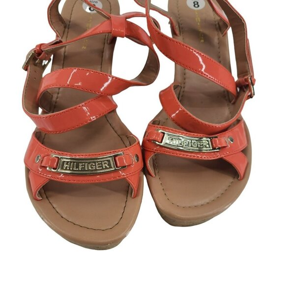 Tommy Hilfiger Cork Wedge Sandal Pink Size 8 - Picture 3 of 9